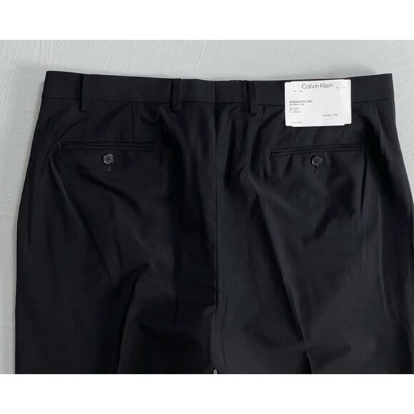 Calvin Klein Flat Front Stretch Wool Dress Pants, Slacks. Black, Men's 37L. NWT! - Picture 6 of 6